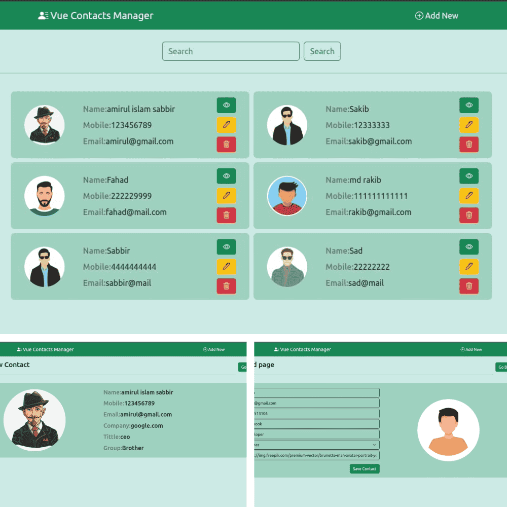 Vue Contact Manager App