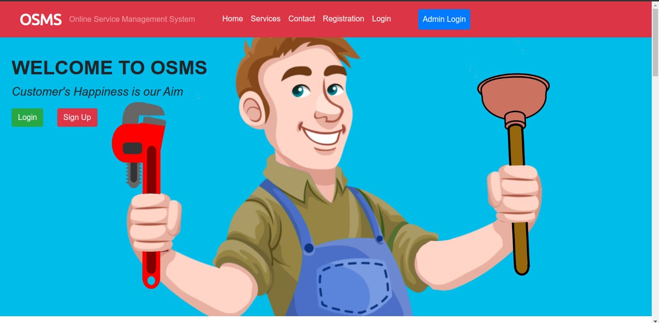 Online service management system (OSMS)
