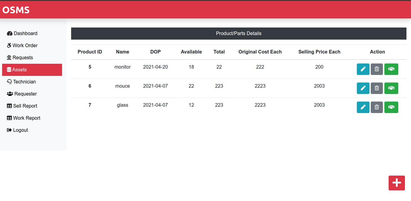 Online service management system (OSMS)