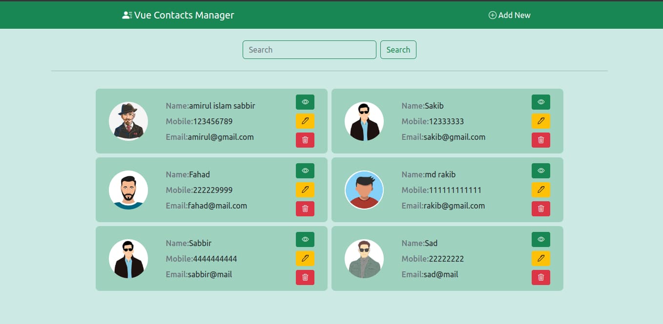 Vue Contact Manager App