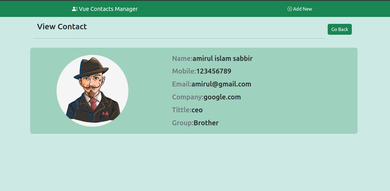 Vue Contact Manager App