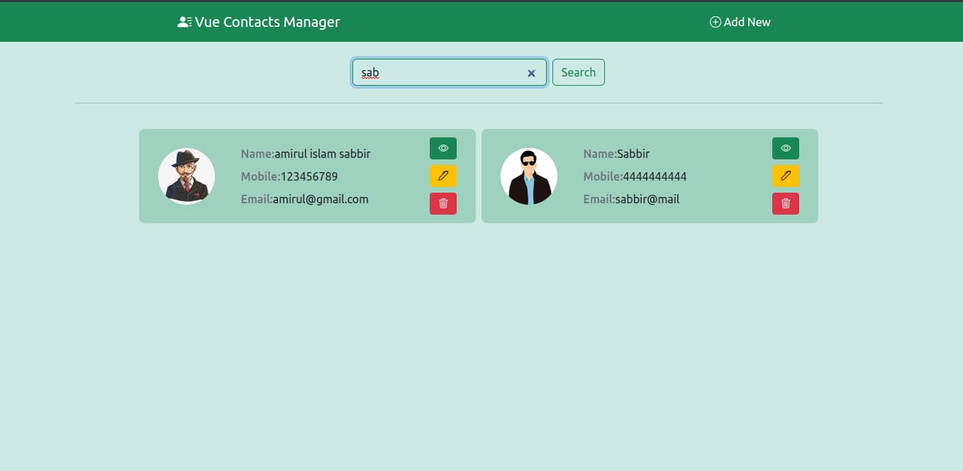 Vue Contact Manager App
